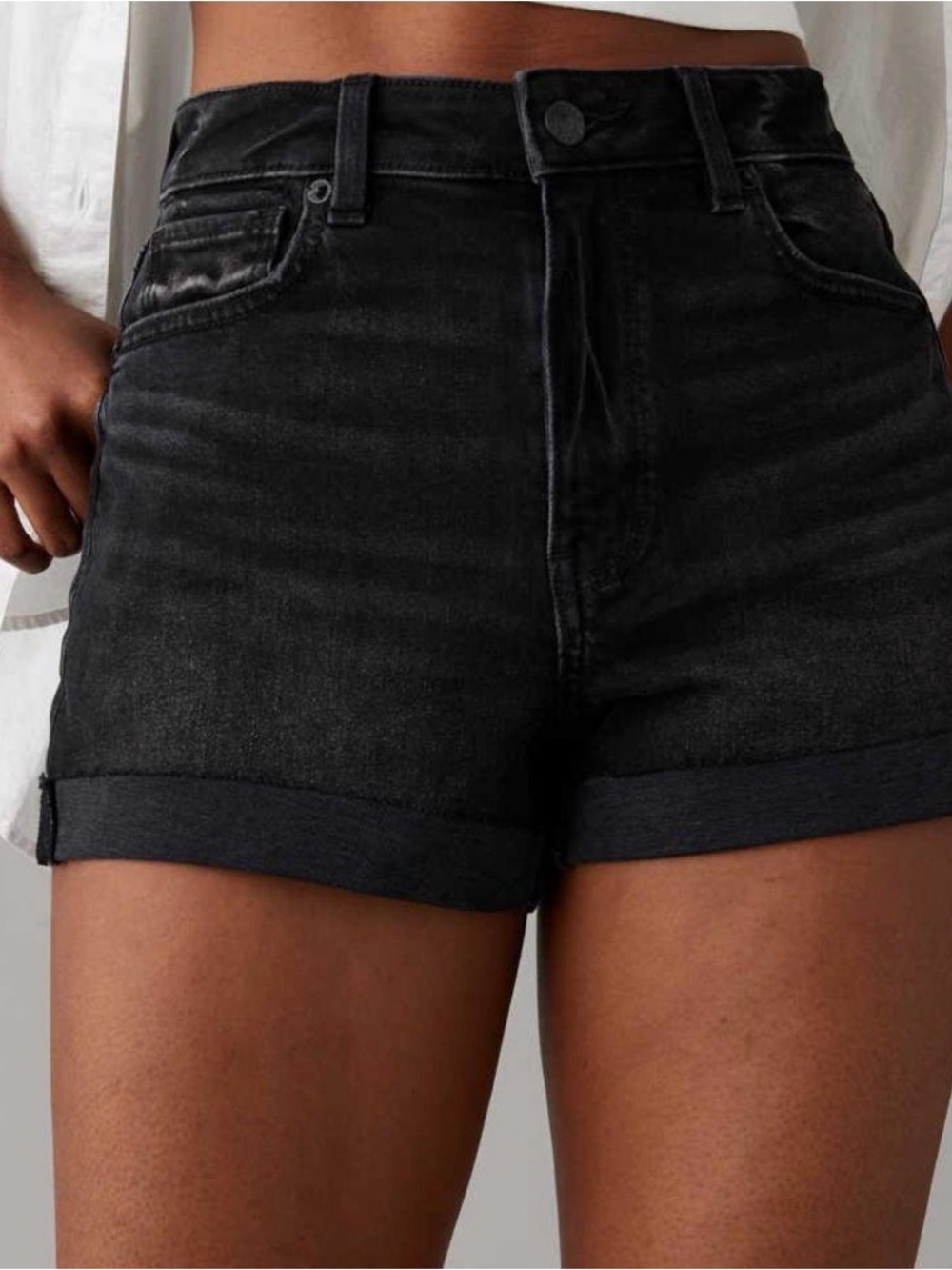 NWT American Eagle Outfitters Black High-Rise Denim Shorts